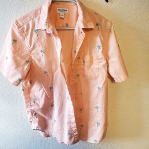 Arizona Jean Company Men's Pink Palm Tree Shirt
